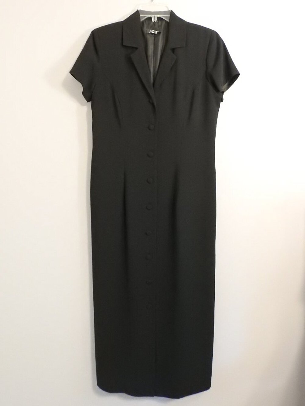AGB Black Buttoned Down Long Evening Dress Size 10